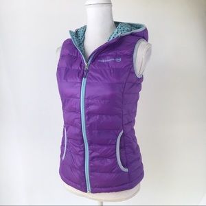 Free Country down vest purple hood girl 14-16 XL